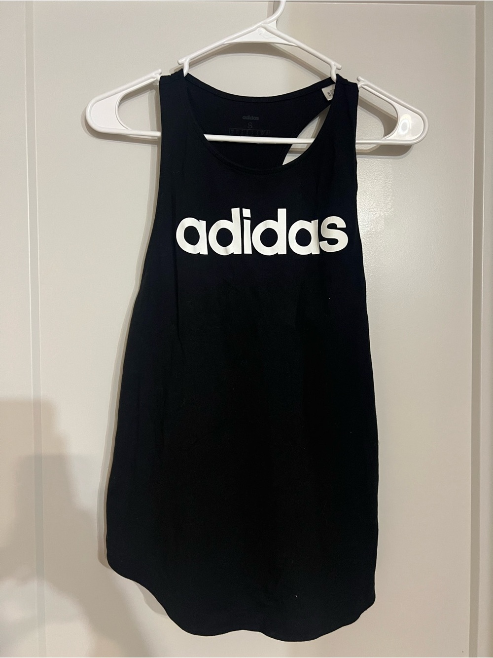 adidas Black Tank Top with White Logo